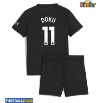 Manchester City Jeremy Doku #11 Auswärts Trikotsatz Kinder 2025-26 Kurzarm (+ Kurze Hosen)